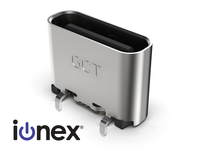 Низкопрофильный USB-C соединитель для вертикального монтажа